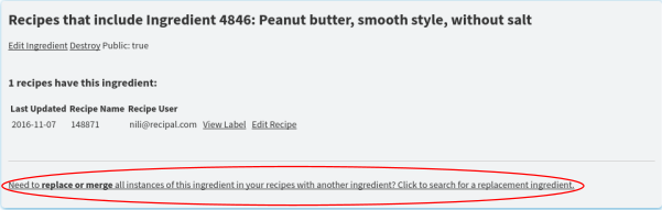 Replace Ingredient Toggle